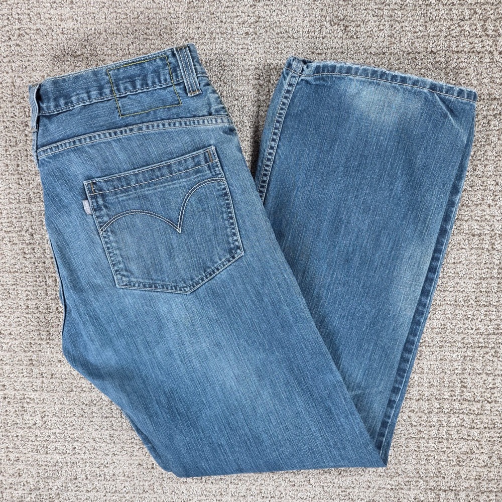 Levis SilverTab True Boot Jeans Mens 34x34 Blue Denim Baggy Y2K Vintage Cotton